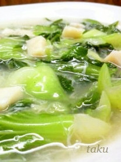 青梗菜とホタテのコンソメ煮-レシピのメイン写真