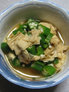 味付湯葉とオクラのおひたし-レシピのメイン写真