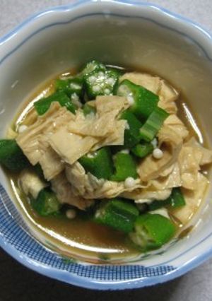 味付湯葉とオクラのおひたし-レシピのメイン写真