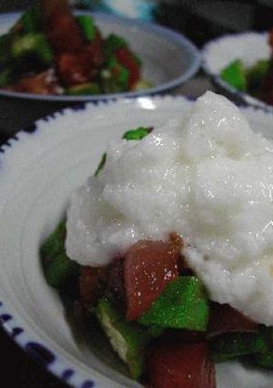 ｢づけ丼のたれ」を使って・鮪とオクラの山掛け-レシピのメイン写真