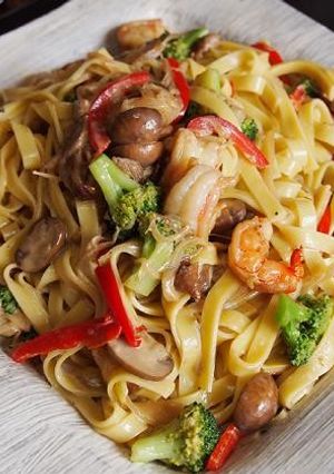 ポルチーニの彩りパスタ-レシピのメイン写真