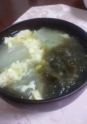 冬瓜とろろのとき卵お味噌汁-レシピのメイン写真