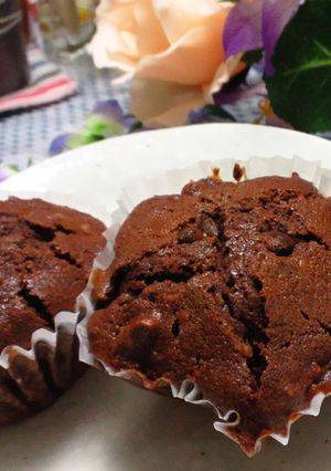米粉で作るチョコとくるみのマフィン-レシピのメイン写真