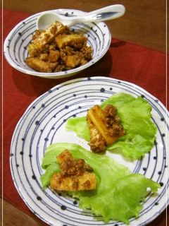 ▽▲厚揚げ肉味噌炒めでレタス巻き△▼-レシピのメイン写真