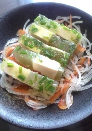 バジルとお豆腐の寒天-レシピのメイン写真