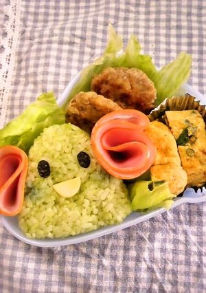 モロヘイヤの☆AОＴＳＵＢＵ君☆キャラ弁-レシピのメイン写真
