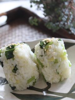 壬生菜のお漬けものとしょうがのおにぎり-レシピのメイン写真
