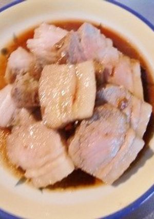 ミツカン黒酢と黒蜜で作る、煮豚です♪-レシピのメイン写真