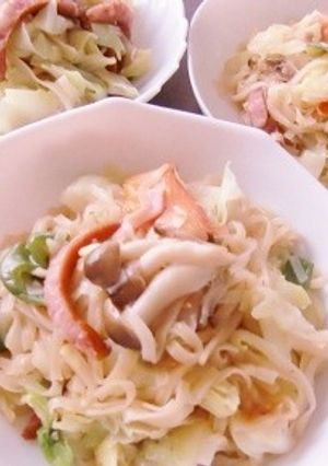 平打ちビーフンでウインナー入り焼うどん風-レシピのメイン写真