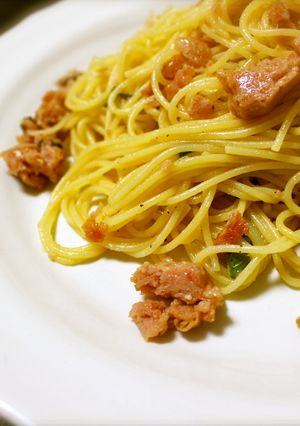 スパムとエリンギと大葉のパスタ-レシピのメイン写真
