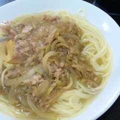 A picture of 味噌スープパスタ.