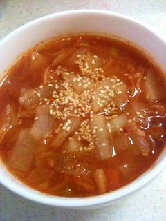 お手軽「キムチチゲ」を作ってみた!-レシピのメイン写真