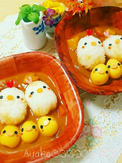 キャラ弁に☆簡単にわとり&ひよこ親子-レシピのメイン写真