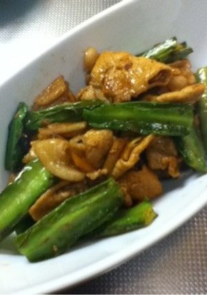 四角豆◇とぶた肉のニンニク炒め-レシピのメイン写真