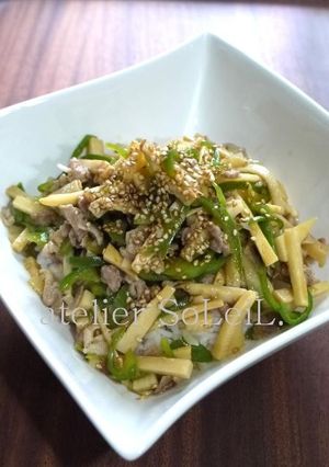 簡単！チンジャオロースー丼-レシピのメイン写真