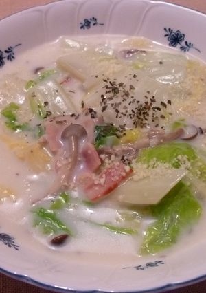 切って煮るだけ★簡単 白菜のミルクスープ-レシピのメイン写真