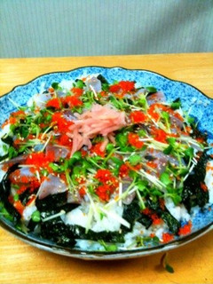 岩下の新生姜と鯵のちらし寿司-レシピのメイン写真