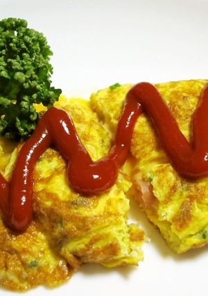 ポークビッツとチーズ入りじゃこ葱オムレツ-レシピのメイン写真