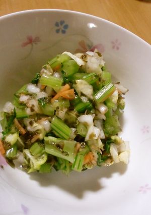 エコレシピ!!かぶの葉の昆布和え-レシピのメイン写真