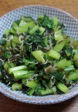 じゃこと塩昆布入り蕪の葉炒め-レシピのメイン写真
