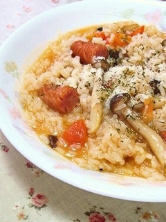 余りご飯で*ミニトマトのチーズリゾット-レシピのメイン写真