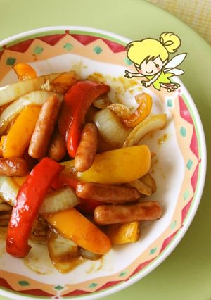 パプリカとポークビッツのスパイシー炒め-レシピのメイン写真
