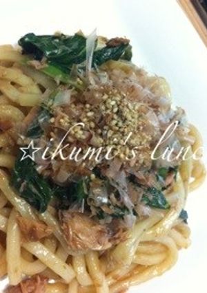 ツナとケールの焼きうどん-レシピのメイン写真