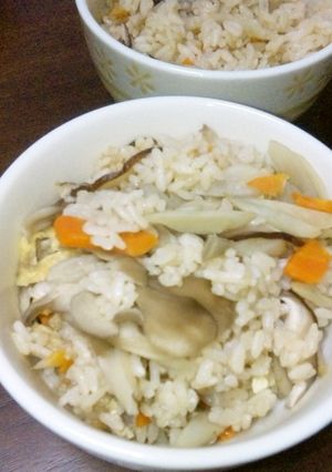 ニコパンで舞茸きのこご飯-レシピのメイン写真