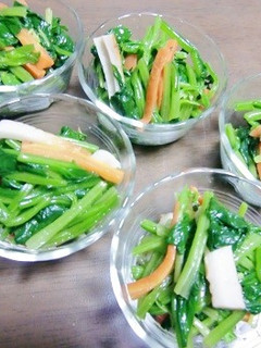 ほうれん草+ちくわ+人参のナムルに、お酒-レシピのメイン写真