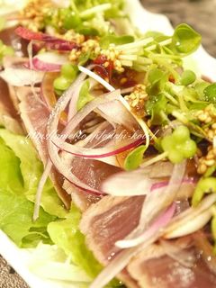 カツオのたたきのピリ辛中華風♪-レシピのメイン写真