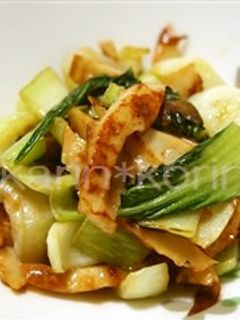 簡単*ちんげん菜とちくわのオイマヨ炒め-レシピのメイン写真