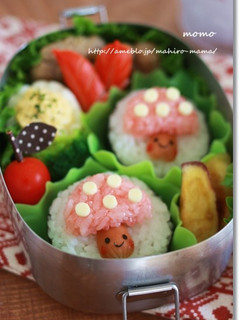 秋キャラ弁☆ミニきのこちゃんおにぎり-レシピのメイン写真