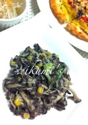 しめじエノキのクリームリゾット-レシピのメイン写真