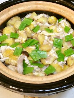 栗としめじと銀杏の土鍋炊き込みご飯-レシピのメイン写真