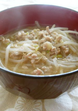 肉味噌そぼろともやしのあったまるスープ-レシピのメイン写真