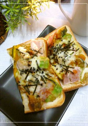 南瓜とアボカドとベーコンの和風トースト-レシピのメイン写真