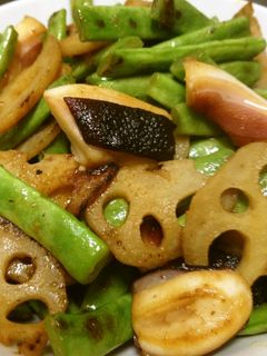 栄養満点!蛸と蓮根と隠元のカレー炒め-レシピのメイン写真