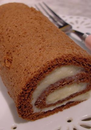 タピオカ粉で＊ふわもちレンジロールケーキ-レシピのメイン写真