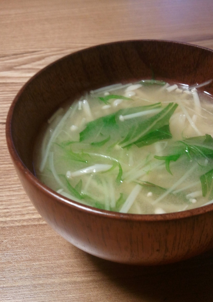 3分で完成☆水菜とえのきのお味噌汁-レシピのメイン写真