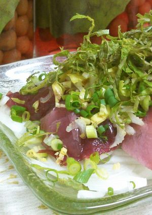 ソーダ鰹が釣れたら♪緑のタタキ-レシピのメイン写真