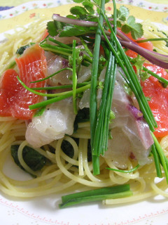 ちらし寿司風昆布じめ冷製パスタ-レシピのメイン写真