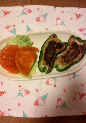ピーマンのハンバーグ詰め 柚胡椒風味-レシピのメイン写真