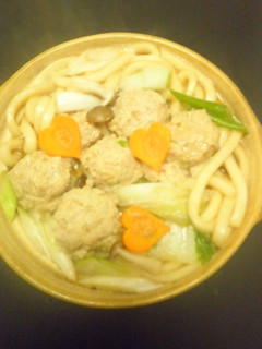 挽肉団子入り煮込みうどん(醤油味)-レシピのメイン写真