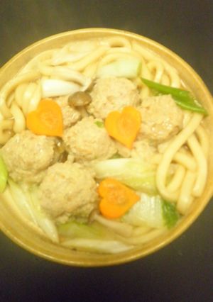 挽肉団子入り煮込みうどん（醤油味）-レシピのメイン写真