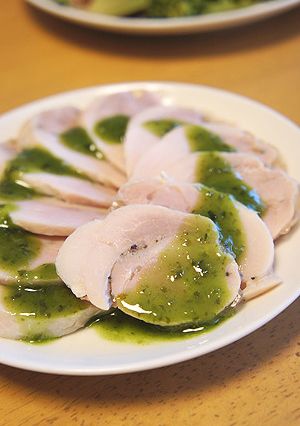 塩麹の鶏ハム　バジルソース添え-レシピのメイン写真