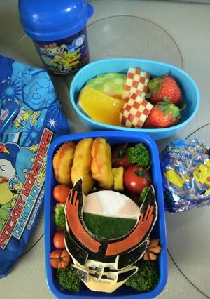 仮面ライダーオーズ の バース キャラ弁-レシピのメイン写真