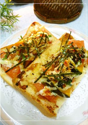 トマトとかぼちゃのトースト　味噌風味-レシピのメイン写真