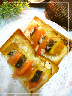 トマトと南瓜の甘いトースト 白味噌風味-レシピのメイン写真