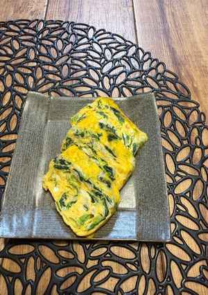 しらすと法蓮草チーズの卵焼き低残渣食にも-レシピのメイン写真