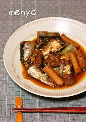 圧力鍋で♪さんまとごぼうのはちみつ梅煮-レシピのメイン写真